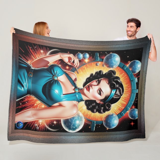 Barbenheimer Retro Fusion Atomic Age Mode Fleecedecke (Beispiel)
