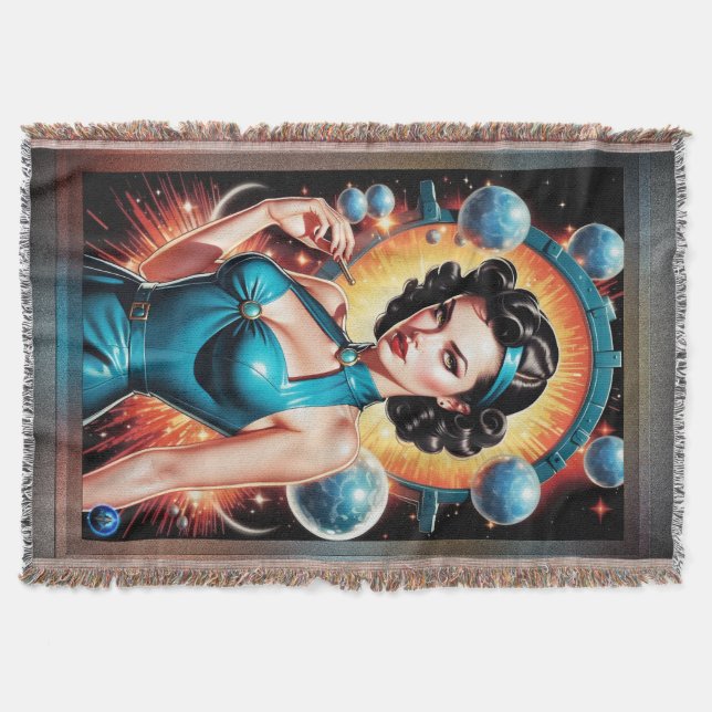 Barbenheimer Retro Fusion Atomzeitfashion Decke (Vorderseite)