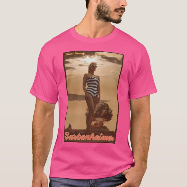 Barbenheimer Vintage Poster T-Shirt (Vorderseite)