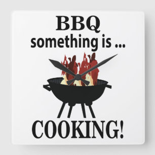 Barbeque Cook Koch Funny GRILLEN Quadratische Wanduhr