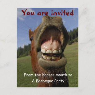Barbeque Party Einladung mit Funny Horse anpassbar