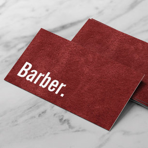 Barber Babershop Minimalistische Imitate Red Velve Visitenkarte