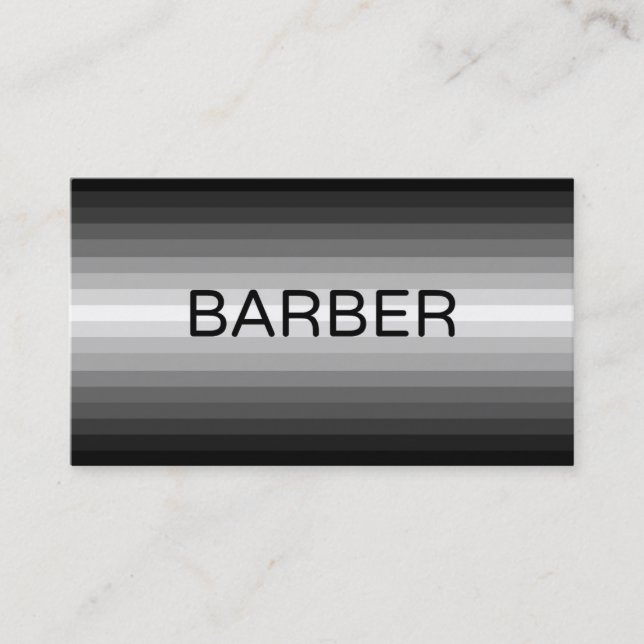 Barber Black to White Business Card Visitenkarte (Vorderseite)