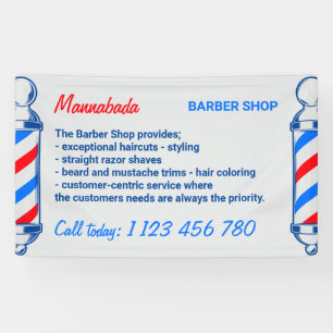 Barber Blue Navy Red Pole Liefer- und Dienstleistu Banner