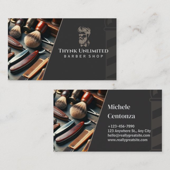 Barber Business Card - Anpassbar Visitenkarte (Vorne/Hinten)