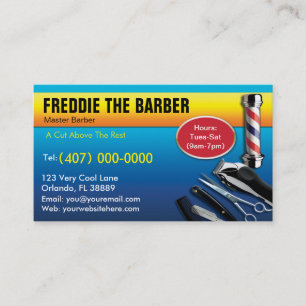 Barber Business Card (Barbershop Pol - Clippers) Visitenkarte