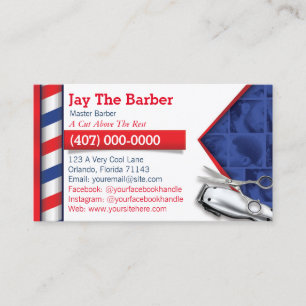 Barber Business Card (Barbershop Pol - Clippers) Visitenkarte