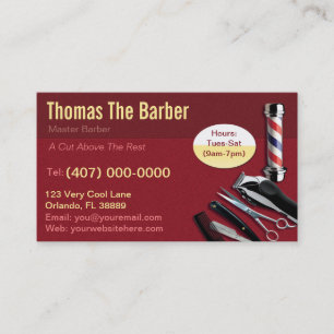 Barber Business Card (Barbershop Pol - Clippers) Visitenkarte