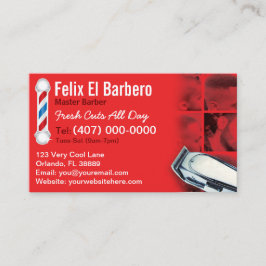 Barber Business Card (Barbershop Pol - Clippers) Visitenkarte