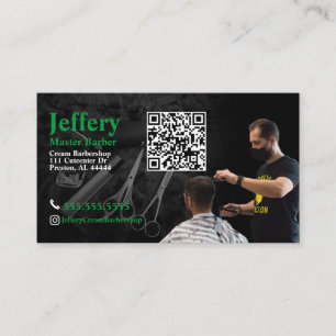 Barber Business Card mit QR Code Visitenkarte