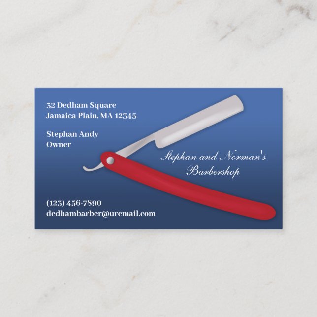 Barber Business Card Template Visitenkarte (Vorderseite)