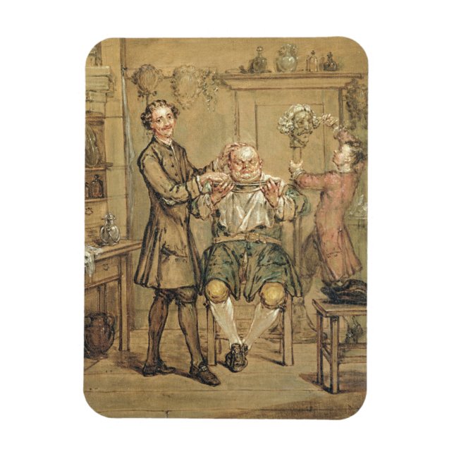 Barber, c.1760-69 (Erdöl auf Leinwand) Magnet (Vertikal)