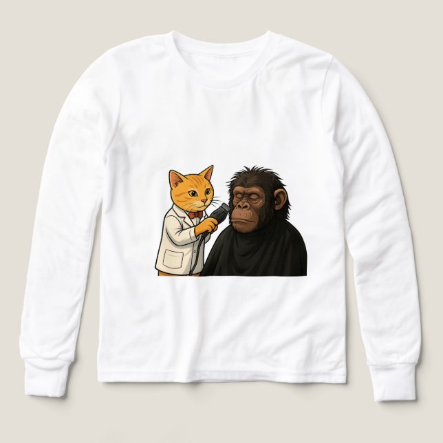 Barber Cat & Chill Gorilla Sticker (Design Vorderseite)