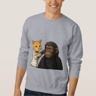 Barber Cat & Chill Gorilla Sticker Sweatshirt