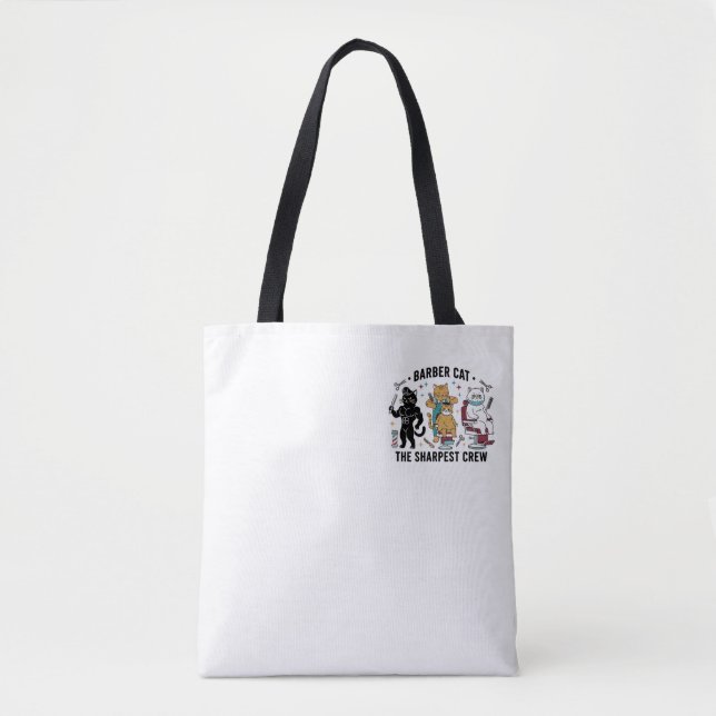 Barber Cat Sharpest Crew - Premium Artistic Tote B (Vorderseite)