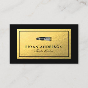 Barber Clipper - Imitate Gold Foil Business Card Visitenkarte
