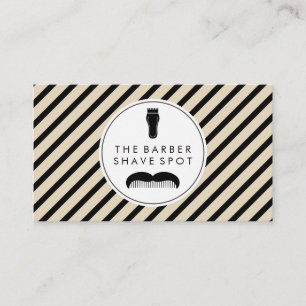 Barber Clippers Mustache Comb Visitenkarte