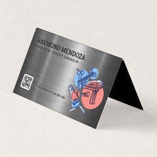 Barber Clippers QR-Code Schere Visitenkarten