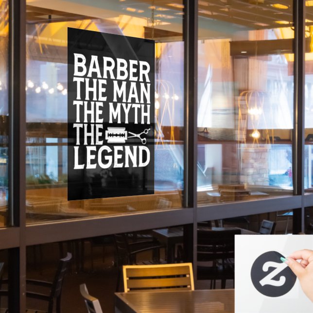 Barber Der Mann 2024 Fensteraufkleber (Restaurantfenster)
