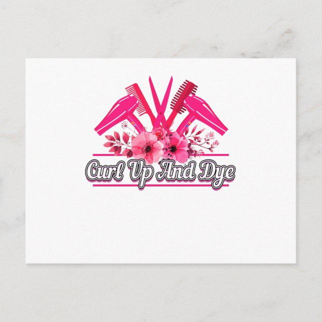 Barber Design, Scissors, Comb, Hair Dryer Postkarte (Vorderseite)