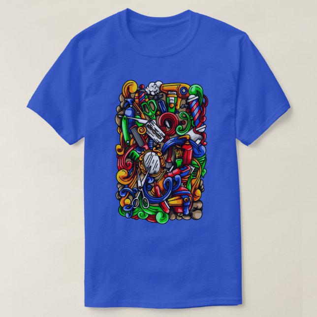 Barber Doodle Illustration T-Shirt (Design vorne)