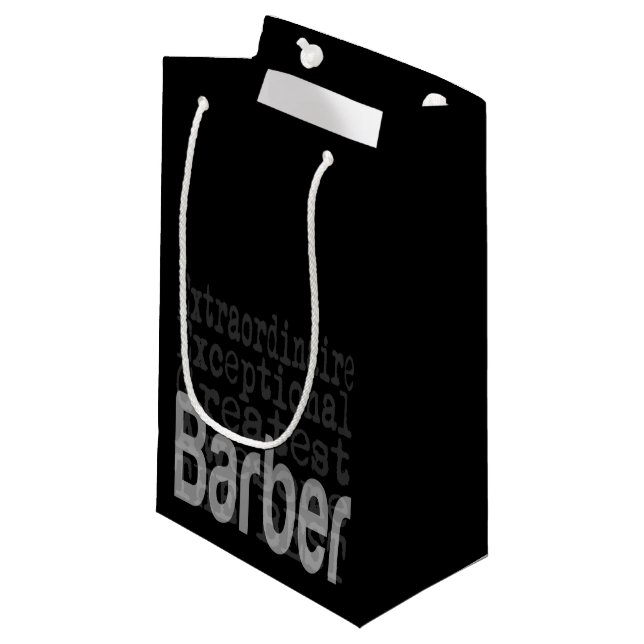 Barber Extraordinaire Kleine Geschenktüte (Vorderseite Schrägansicht)