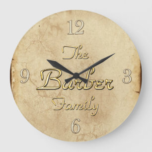 BARBER Family Clan Reunion Custom Designed Clock Große Wanduhr