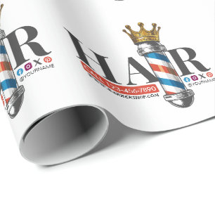 Barber Friseursalon King Crown Barberstange Friseu Geschenkpapier