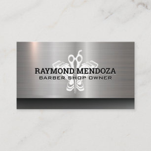 Barber Hair Clippers   Schere   Metallic Visitenkarte
