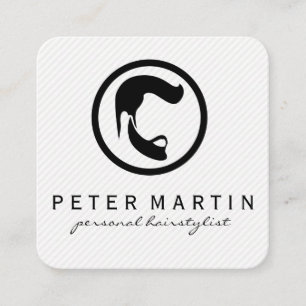 Barber Hair Cut Logo Quadratische Visitenkarte