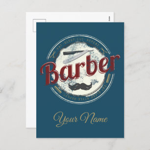 Barber Hair Hustler Friseur Retro Friseur Feiertagspostkarte