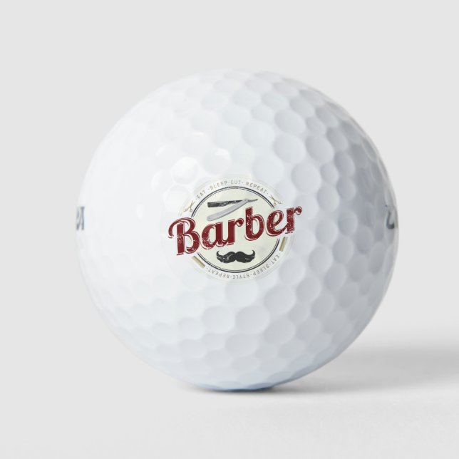 Barber Hair Hustler Friseur Retro Friseur Golfball (Vorderseite)