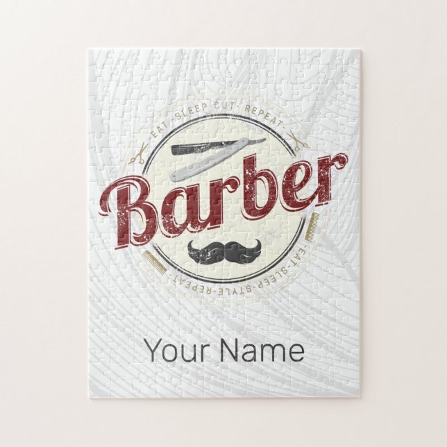Barber Hair Hustler Friseur Retro Friseur Puzzle (Vertikal)