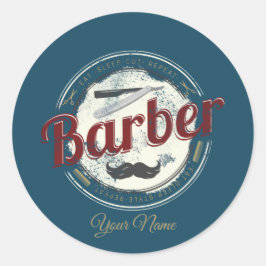 Barber Hair Hustler Friseur Retro Friseur Runder Aufkleber