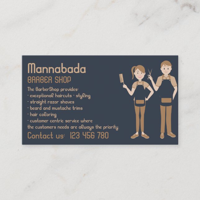 Barber Hair Salon Kinder Männer Frauen Visitenkarte (Vorderseite)