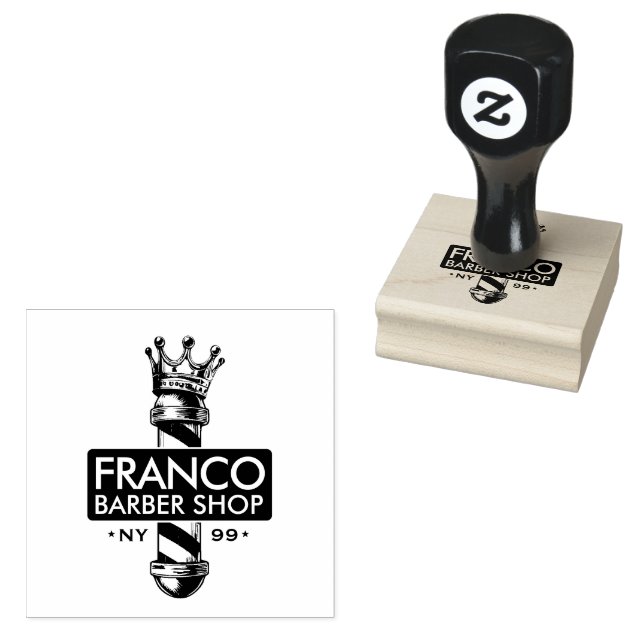 Barber Hair Shop King Crown Barber Pole Hair Salon Gummistempel (Stempel)