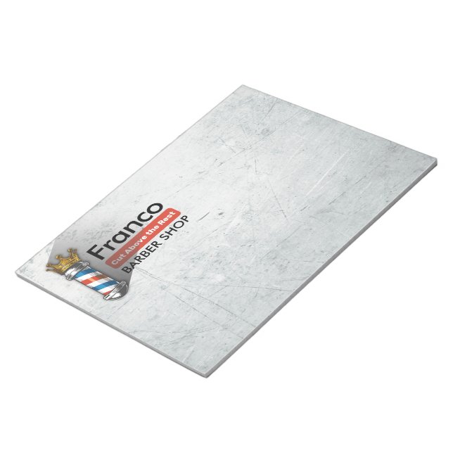 Barber Hair Shop King Crown Barber Pole Hair Salon Notizblock (angewinkelt)