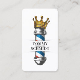 Barber Hair Shop Royal Crown Barber Pole QR Code Visitenkarte