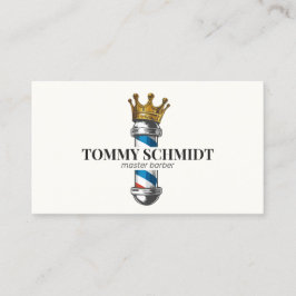 Barber Hair Shop Royal Crown Barber Pole QR Code Visitenkarte