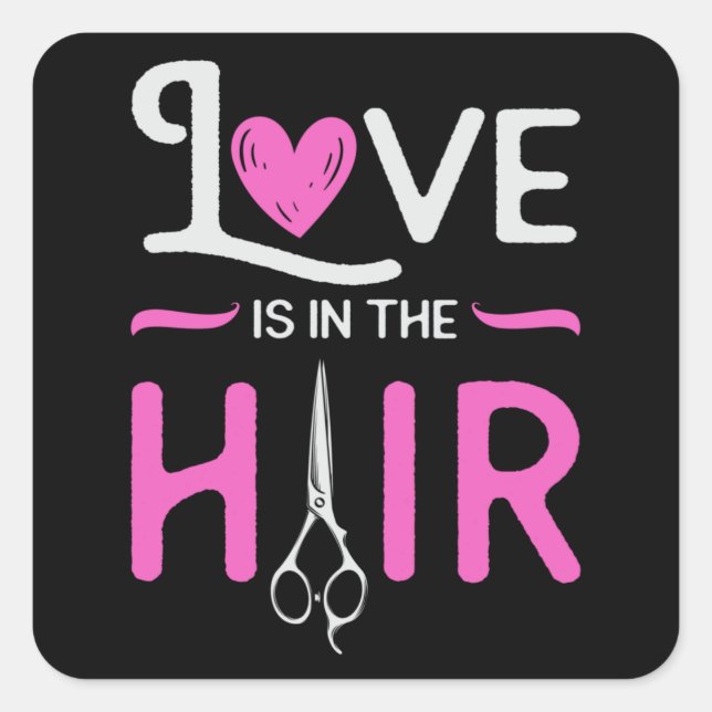 Barber Hair Stylist Friseur Schere Friseur Geschen Quadratischer Aufkleber (Vorderseite)