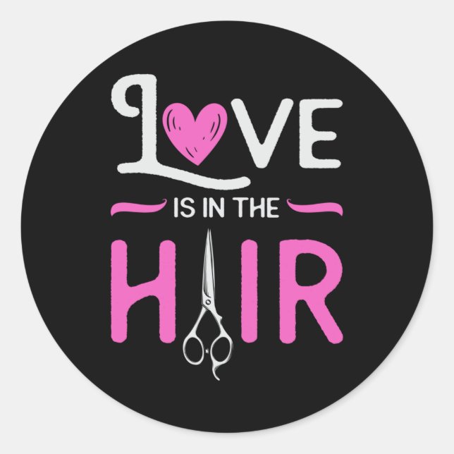 Barber Hair Stylist Friseur Schere Friseur Geschen Runder Aufkleber (Vorderseite)