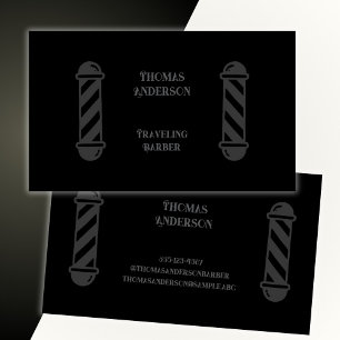 Barber Haircut Minimalistisch Black Gray Visitenkarte