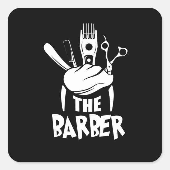 Barber Hairstylist Friseur Quadratischer Aufkleber (Vorderseite)