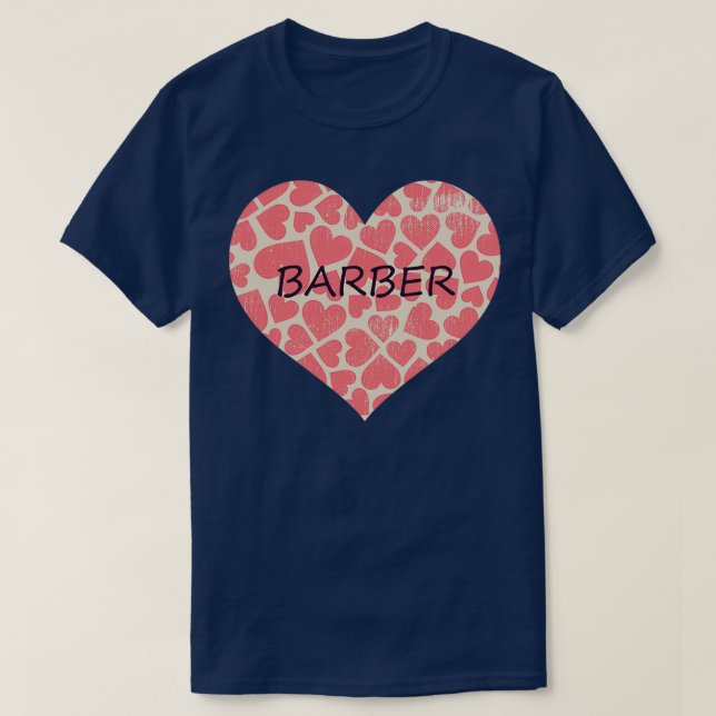 Barber Heart I Liebe mein Barbier T-Shirt (Design vorne)