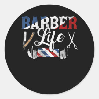 Barber Life Pole Schere Blade Vintag Shop Haare Runder Aufkleber
