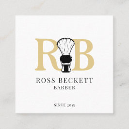 Barber Logo Hair Stylist Business Card Quadratische Visitenkarte