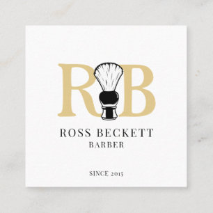 Barber Logo Hair Stylist Business Card Quadratische Visitenkarte