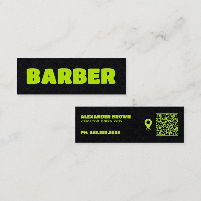 Barber Maps Custom QR Mini Visitenkarte (Vorne/Hinten)
