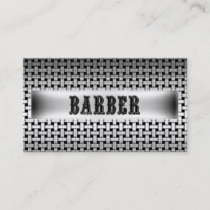 Barber Metal Look Business Card Visitenkarte