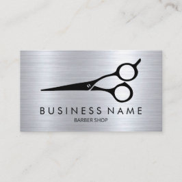 Barber Modern Black Scissors Haare Stylist Visitenkarte